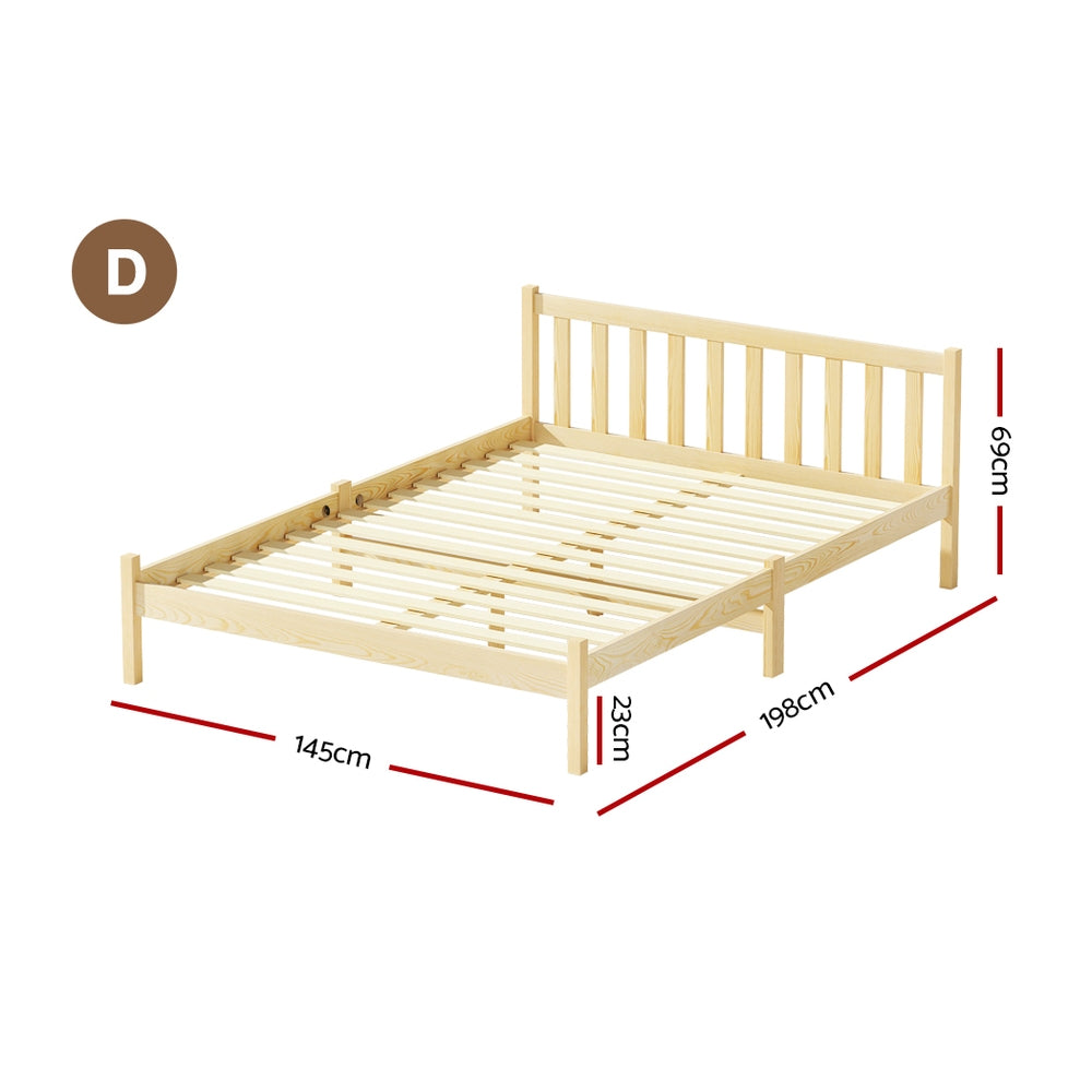 Dayton (Double) Pinewood Bed Frame - Oak