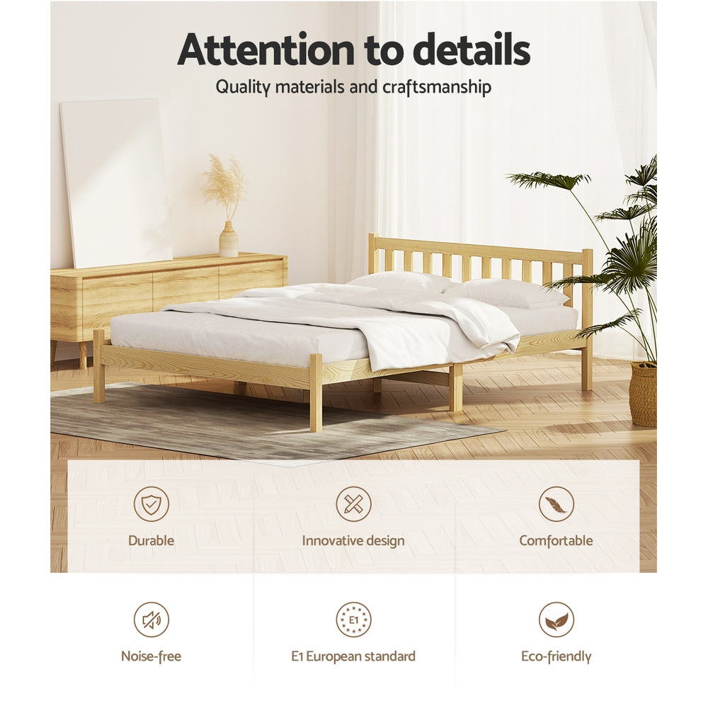 Dayton (Double) Pinewood Bed Frame - Oak - Homecoze