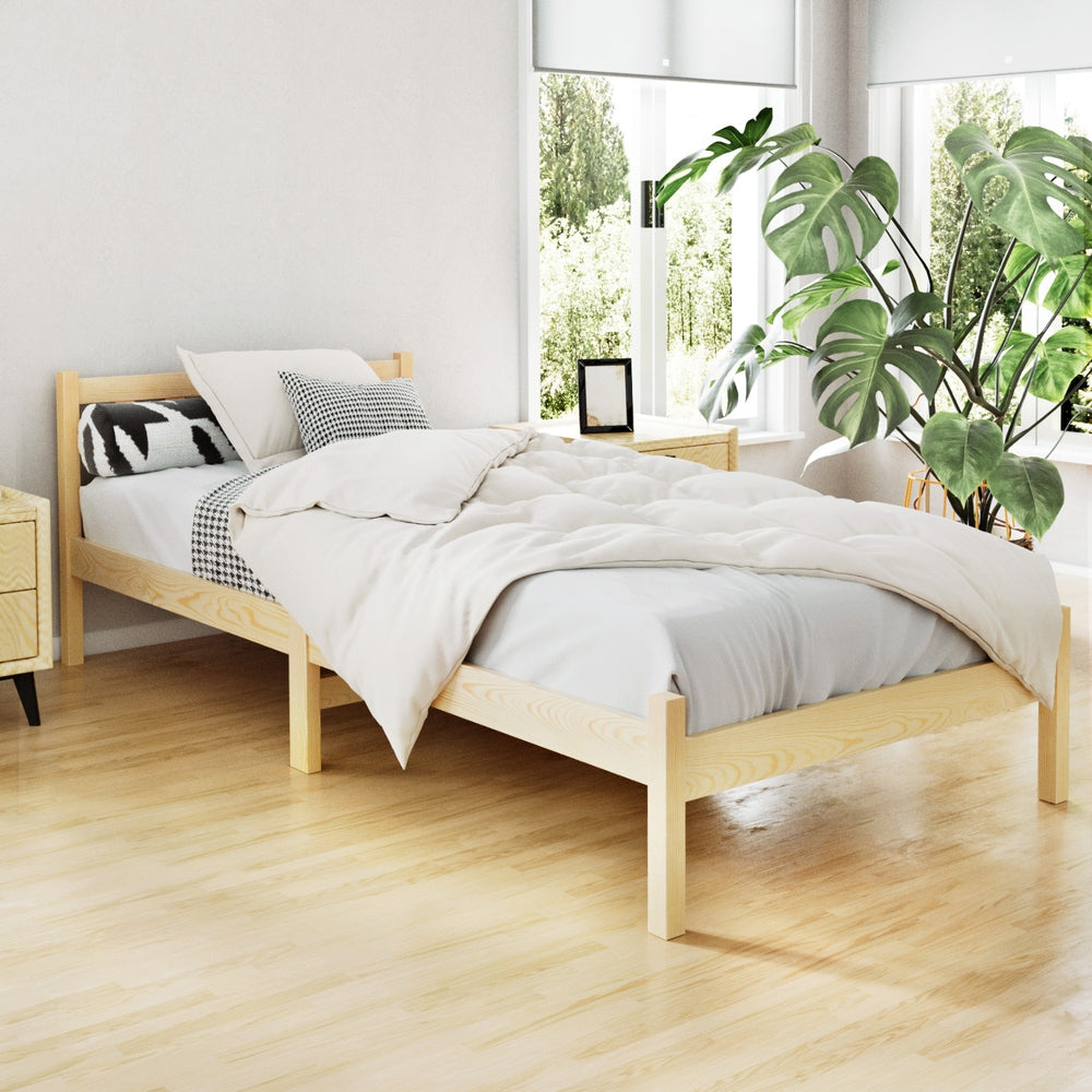 Dayton (Single) Pinewood Bed Frame - Oak - Homecoze