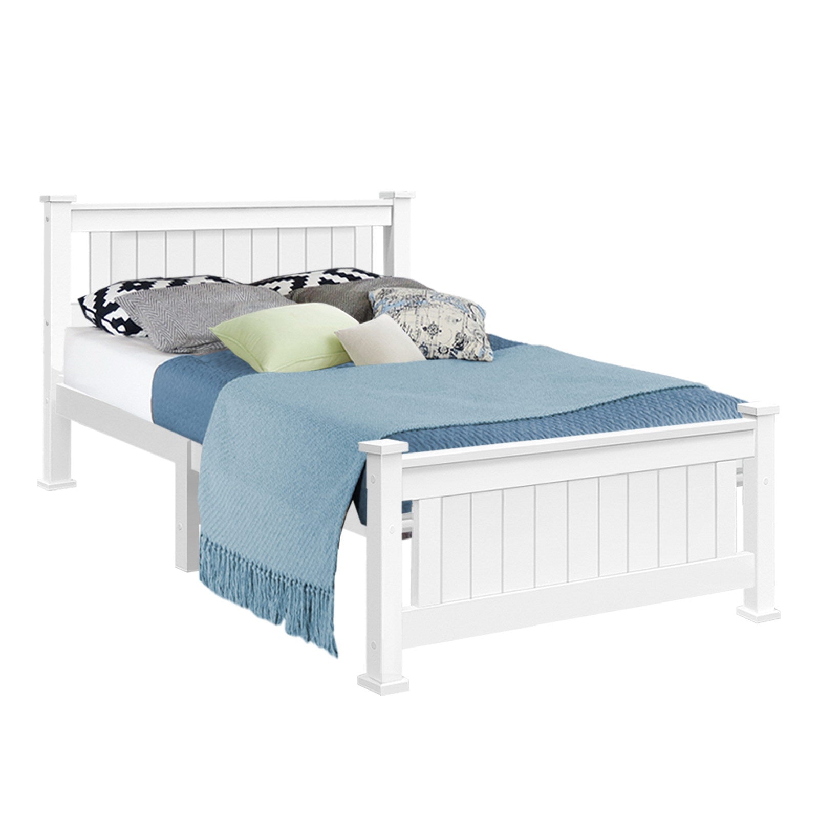 Flint (King Single) Timber Bed Frame - White - Homecoze