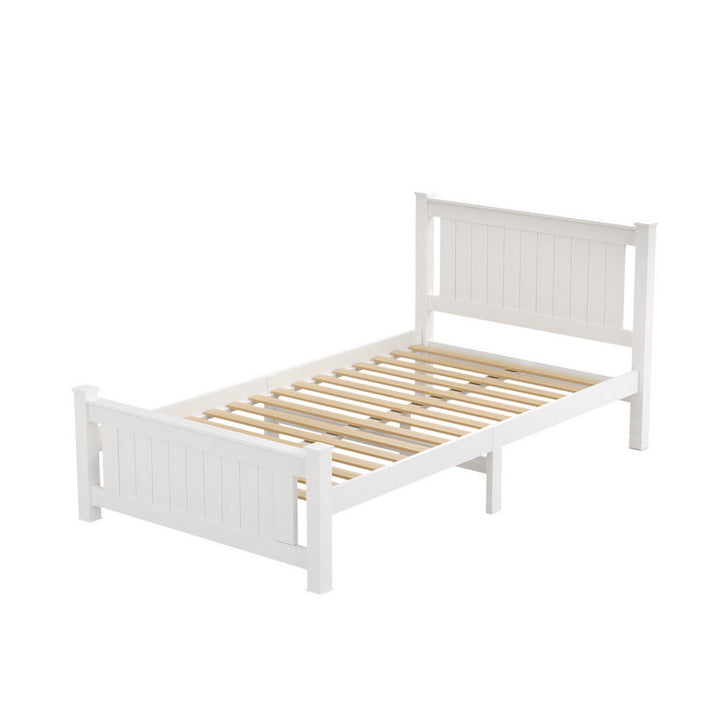Flint (King Single) Timber Bed Frame - White - Homecoze