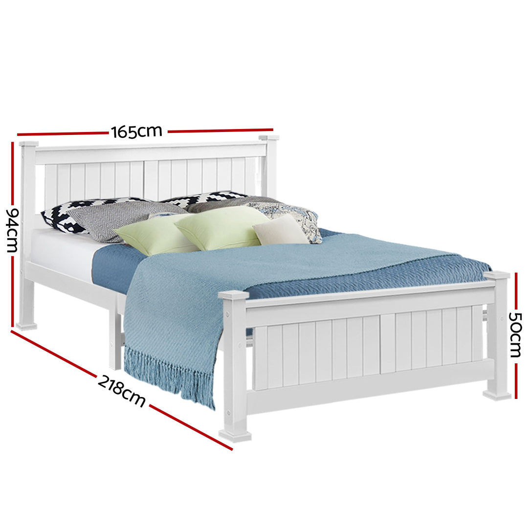 Flint (Queen) Timber Bed Frame - White