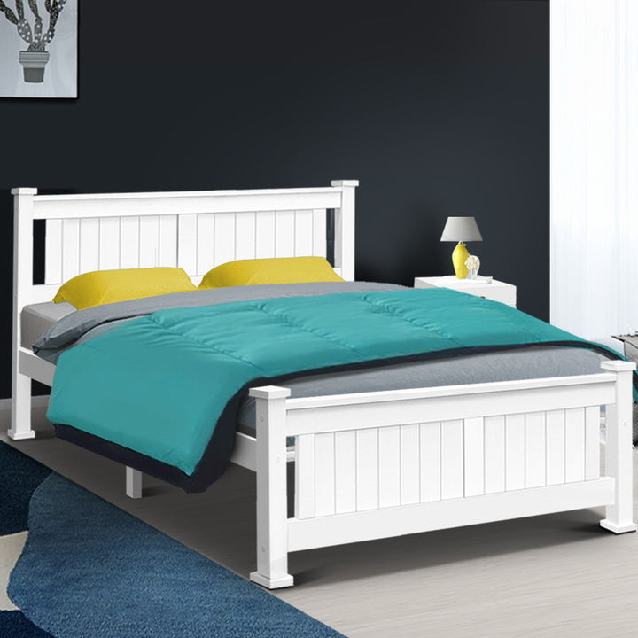 Flint (Queen) Timber Bed Frame - White