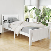 Flint (Single) Timber Bed Frame - White - Homecoze
