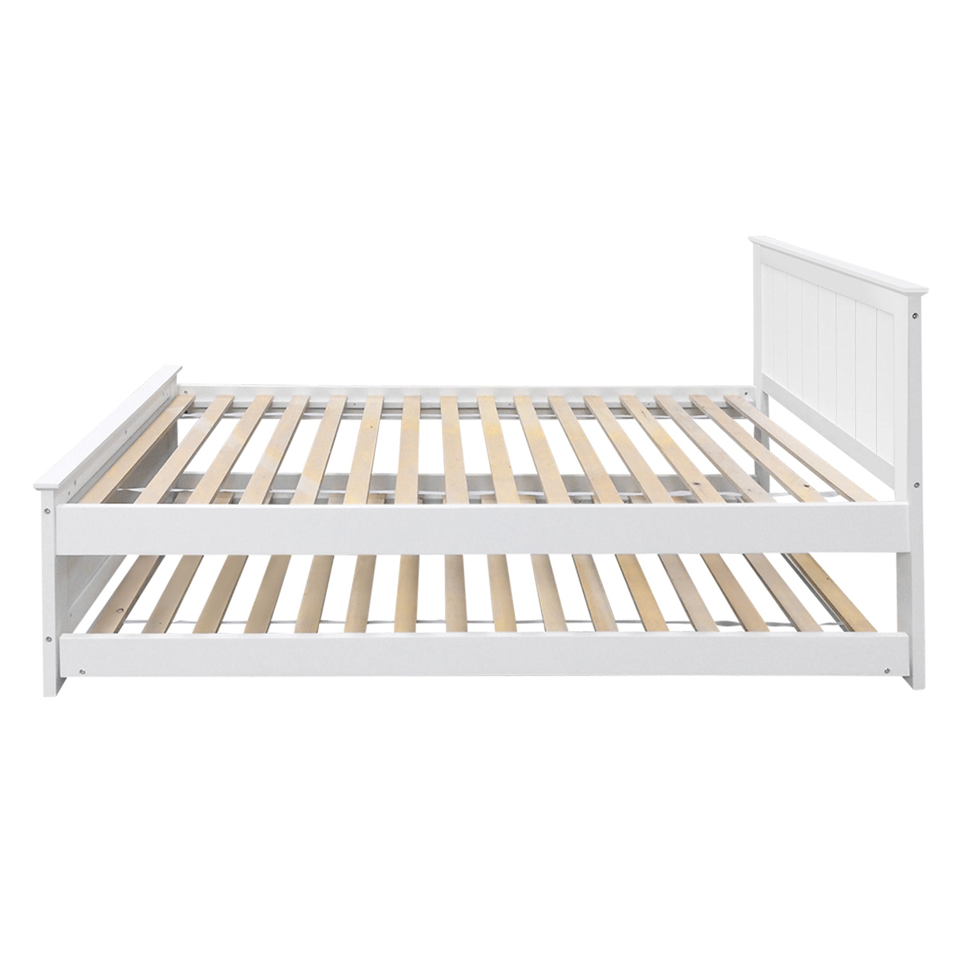 Brock (King Single) Trundle Bed Frame - White - Homecoze