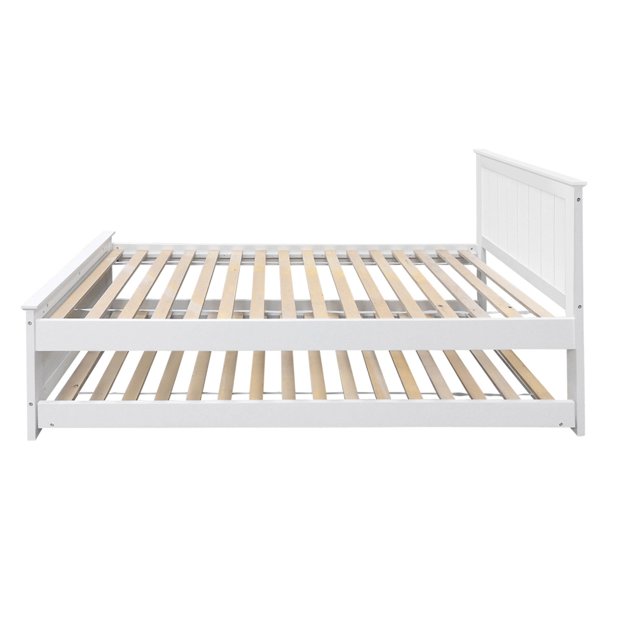 Brock (King Single) Trundle Bed Frame - White - Homecoze
