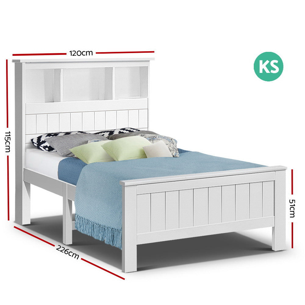 Cody (King Single) Timber Bed Frame - White - Homecoze