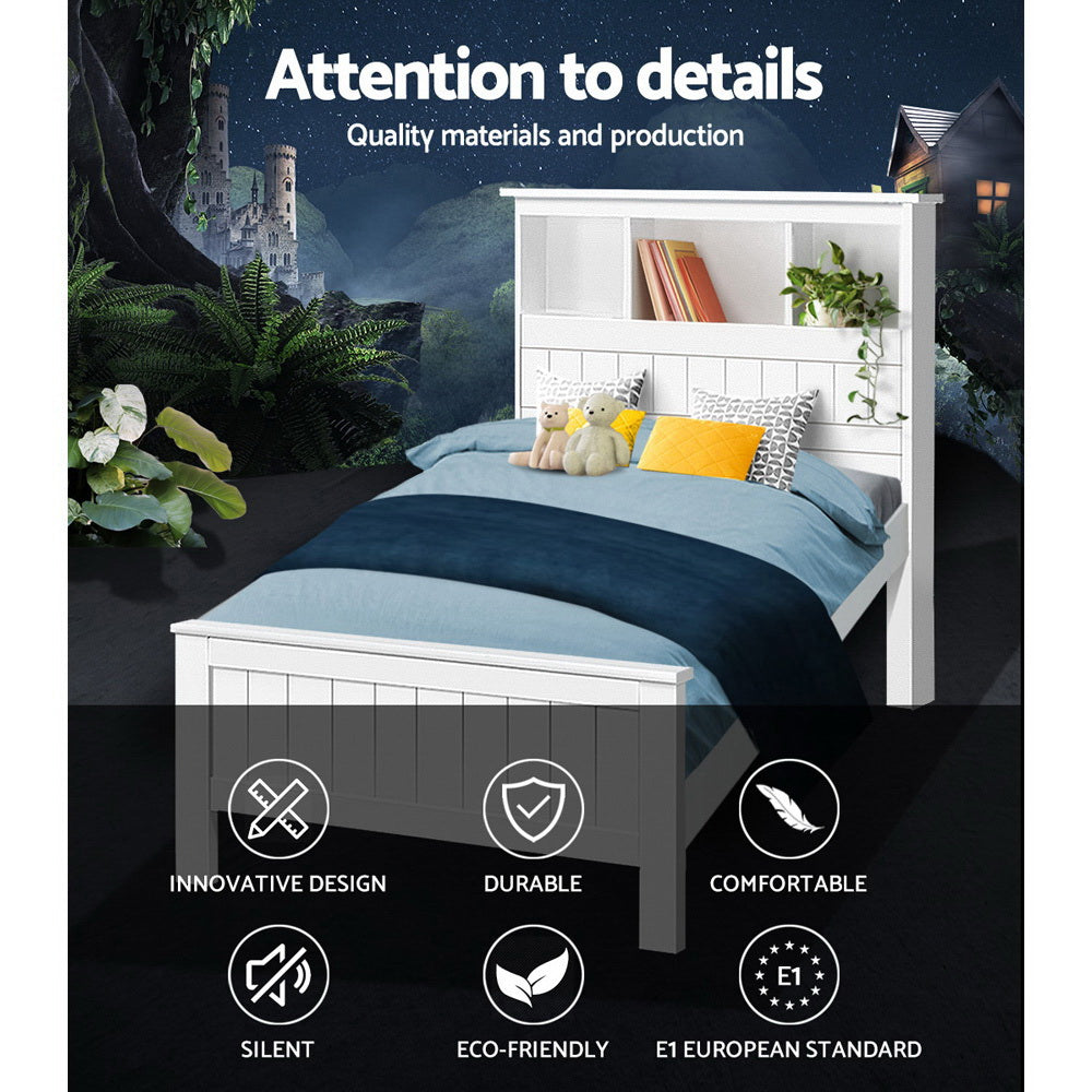 Cody (King Single) Timber Bed Frame - White - Homecoze