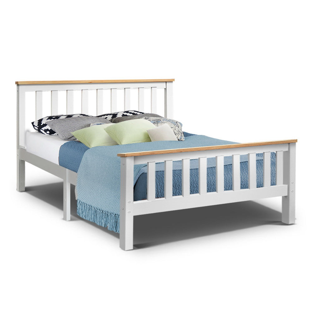 Hartford (Double) Pinewood Bed Frame - White - Homecoze