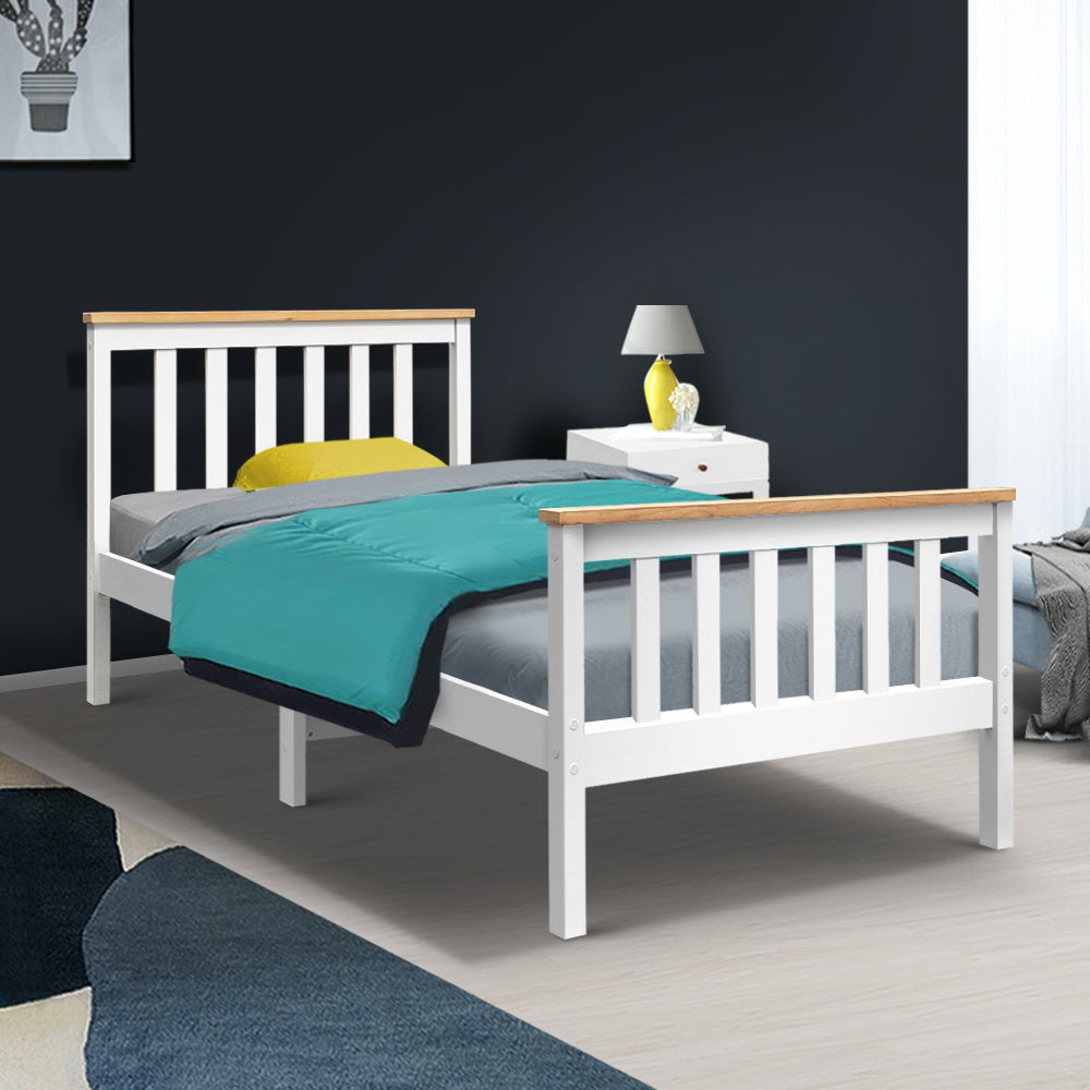 Hartford (Single) Pinewood Bed Frame - White