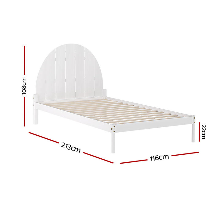 Spokane (King Single) Pinewood Bed Frame - White