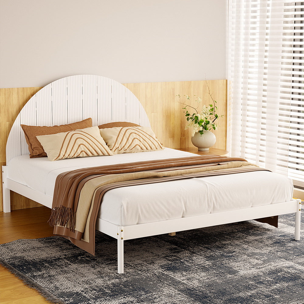 Spokane (Queen) Pinewood Bed Frame - White