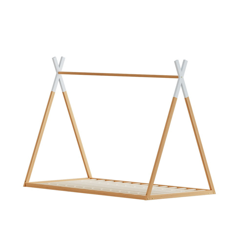 Rio (Single) Kids Wooden Teepee Bed Frame - Oak - Homecoze