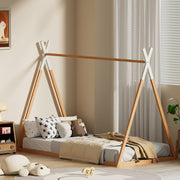Rio (Single) Kids Wooden Teepee Bed Frame - Oak - Homecoze