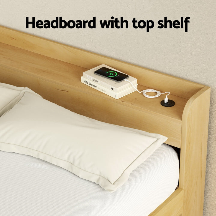 Artiss Bed Frame Double Size with Charging Ports and 2 Drawers AURA - Homecoze