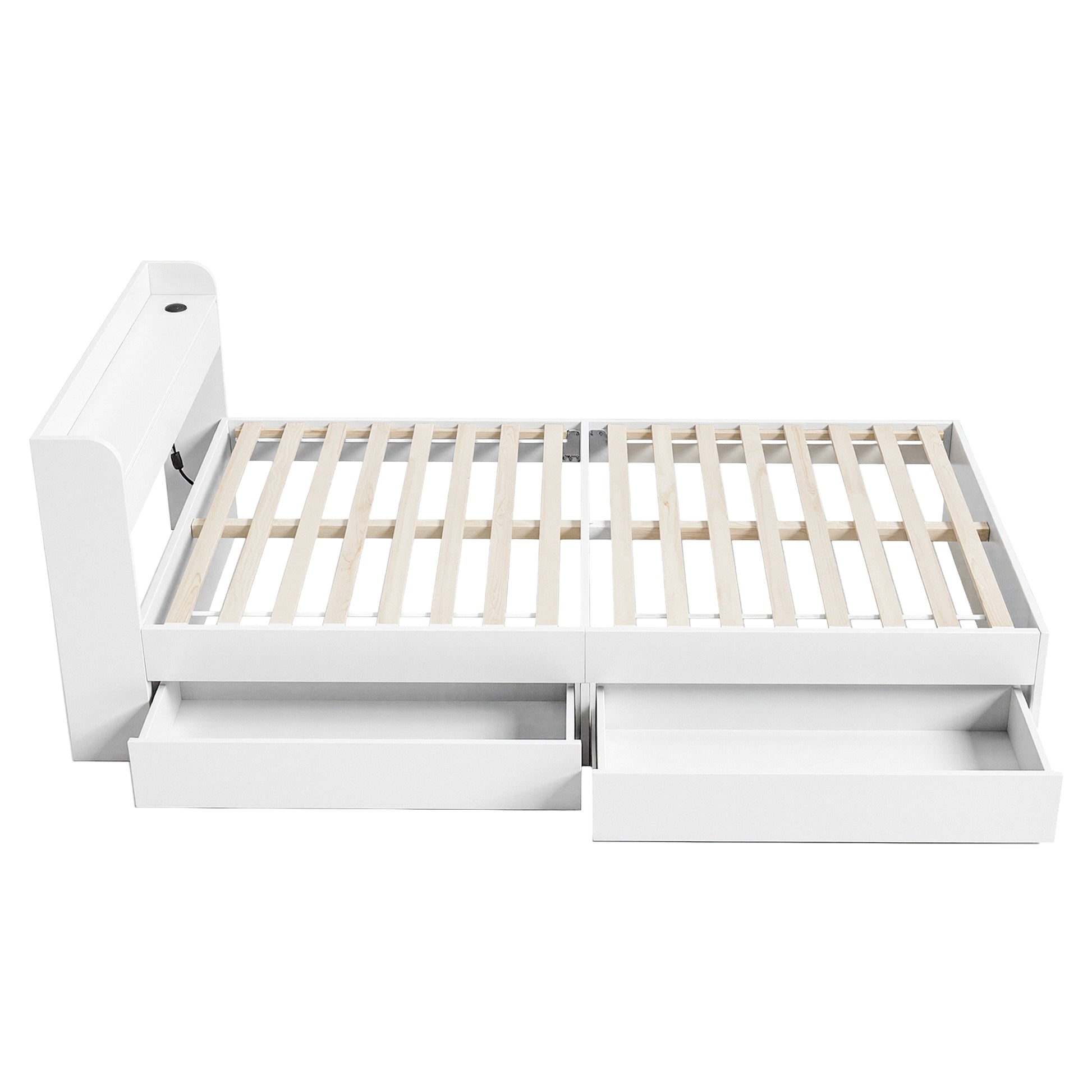 Artiss Bed Frame Single Size with Charging Ports and 2 Drawers AURA - Homecoze