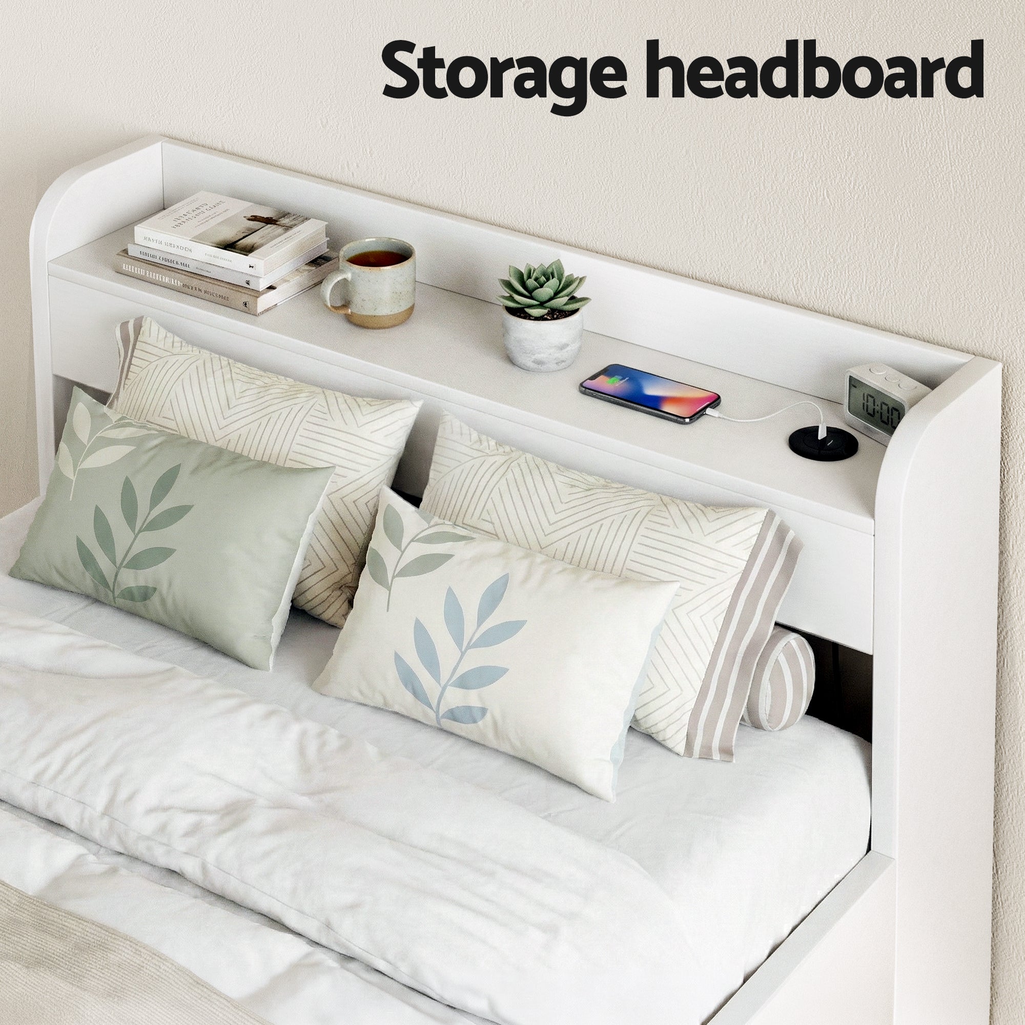 Artiss Bed Frame Single Size with Charging Ports and 2 Drawers AURA - Homecoze