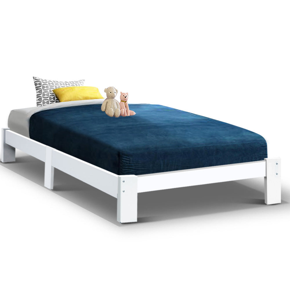 Boise (King Single) Pinewood Bed Frame - White - Homecoze