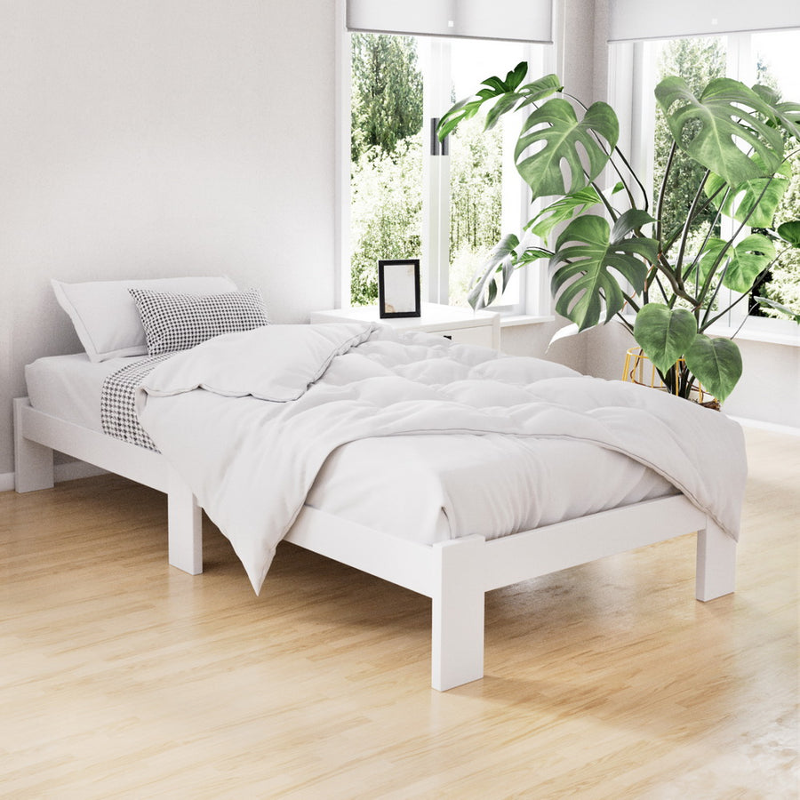Boise (Single) Pinewood Bed Frame - White - Homecoze