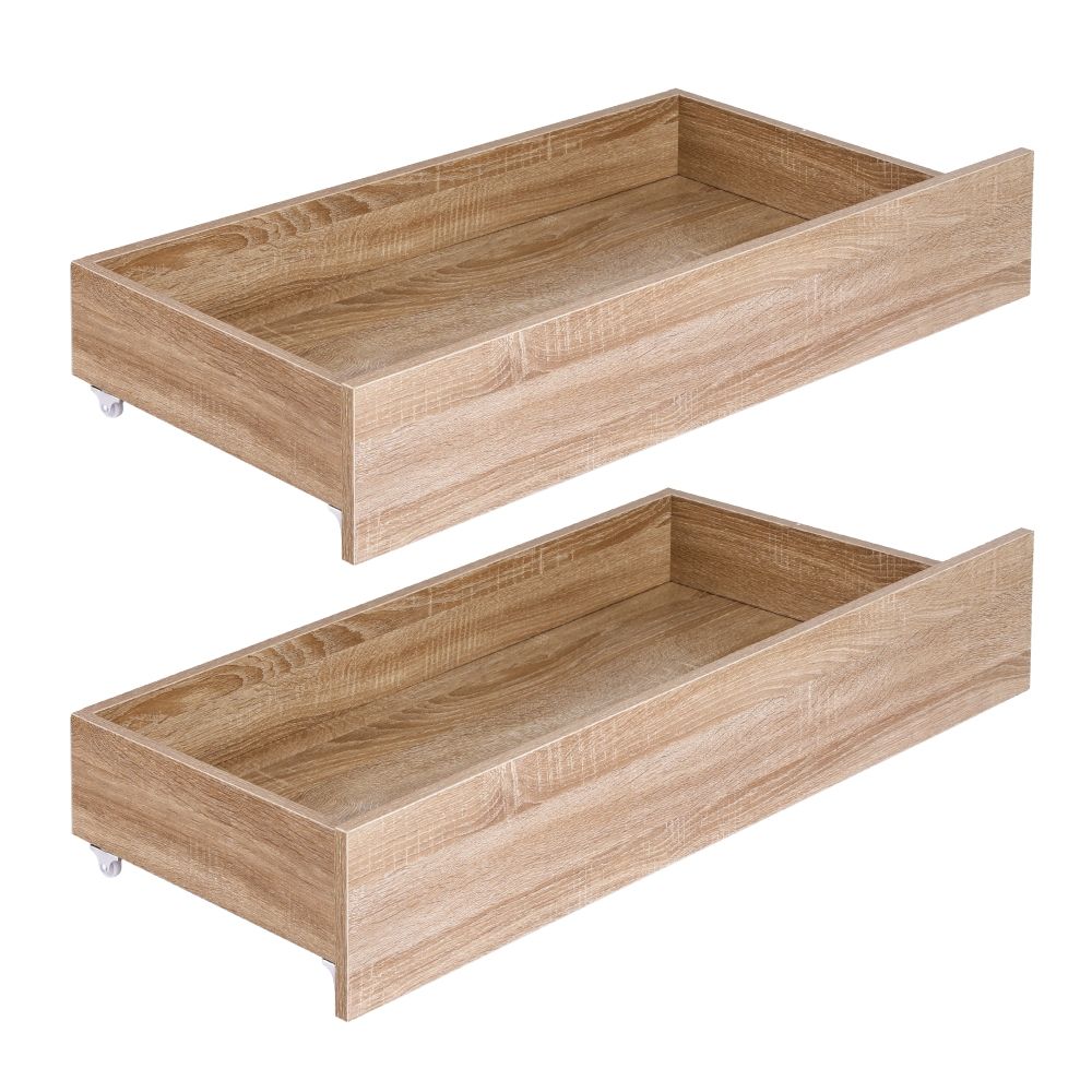 Elko Under Bed Storage Drawers for King Single & Queen – Oak