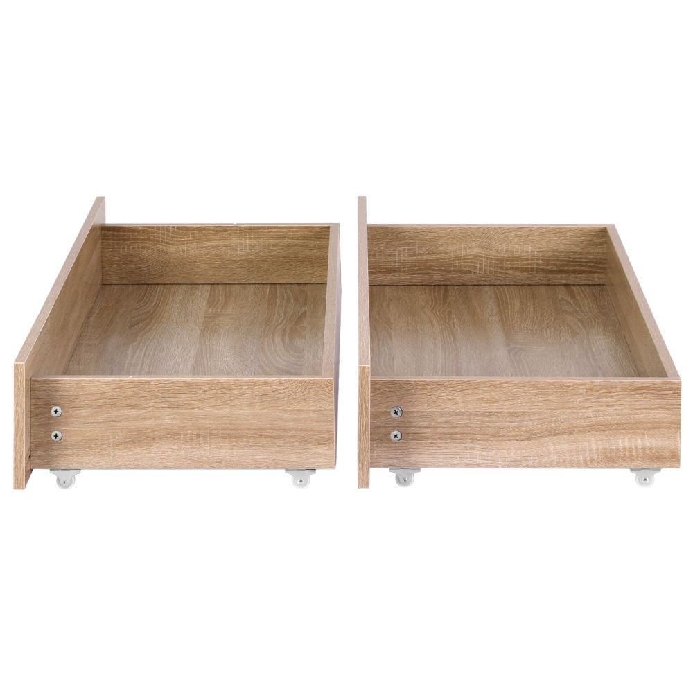 Elko Under Bed Storage Drawers for King Single & Queen – Oak