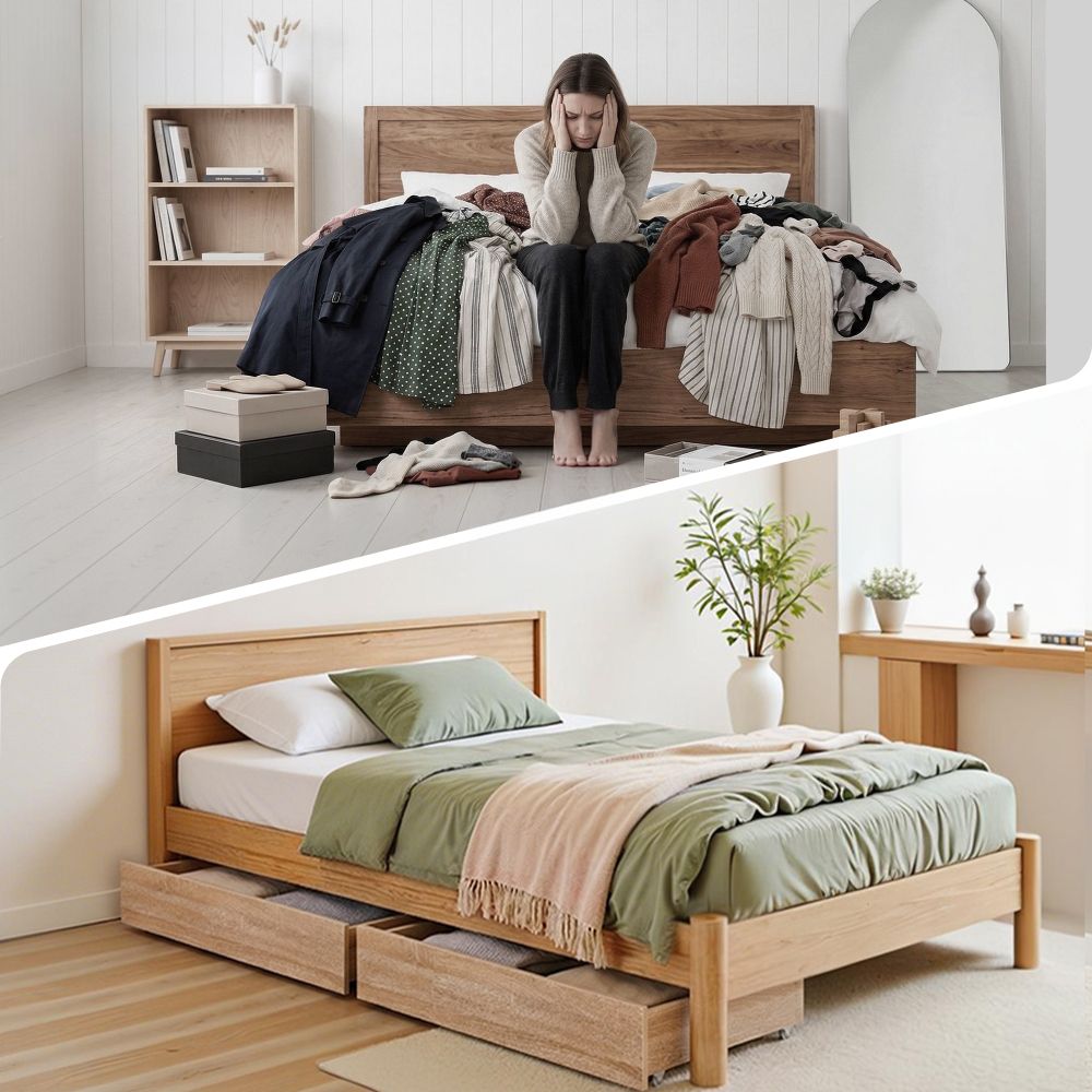 Elko Under Bed Storage Drawers for Single & Double – Oak
