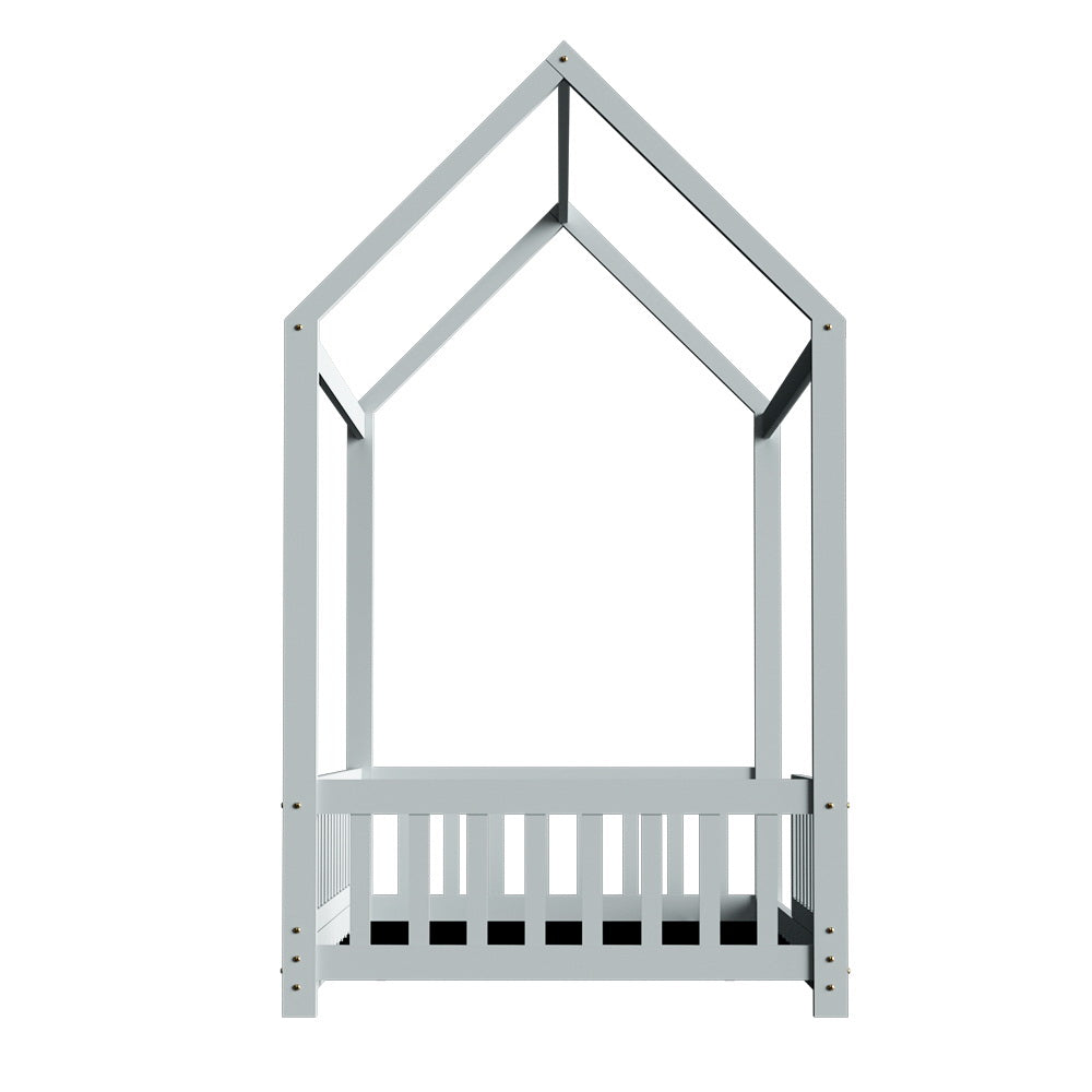 Leo (Single) Kids House Bed Frame - Grey - Homecoze