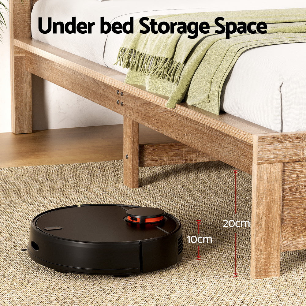 Elko (Queen) Wooden Bed Frame - Oak - Homecoze