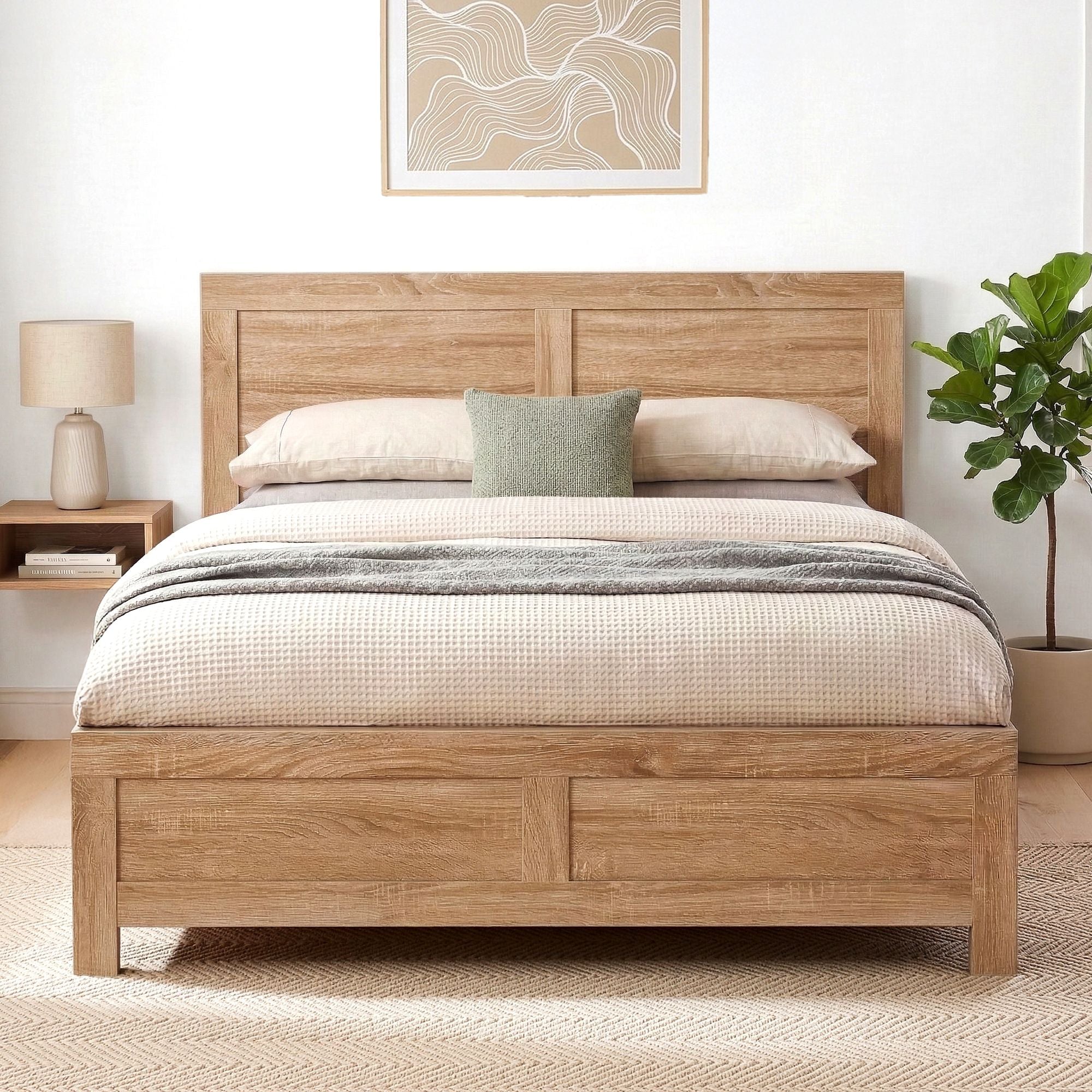 Artiss Single Bed Frame Wooden Bed Base Walnut - Homecoze