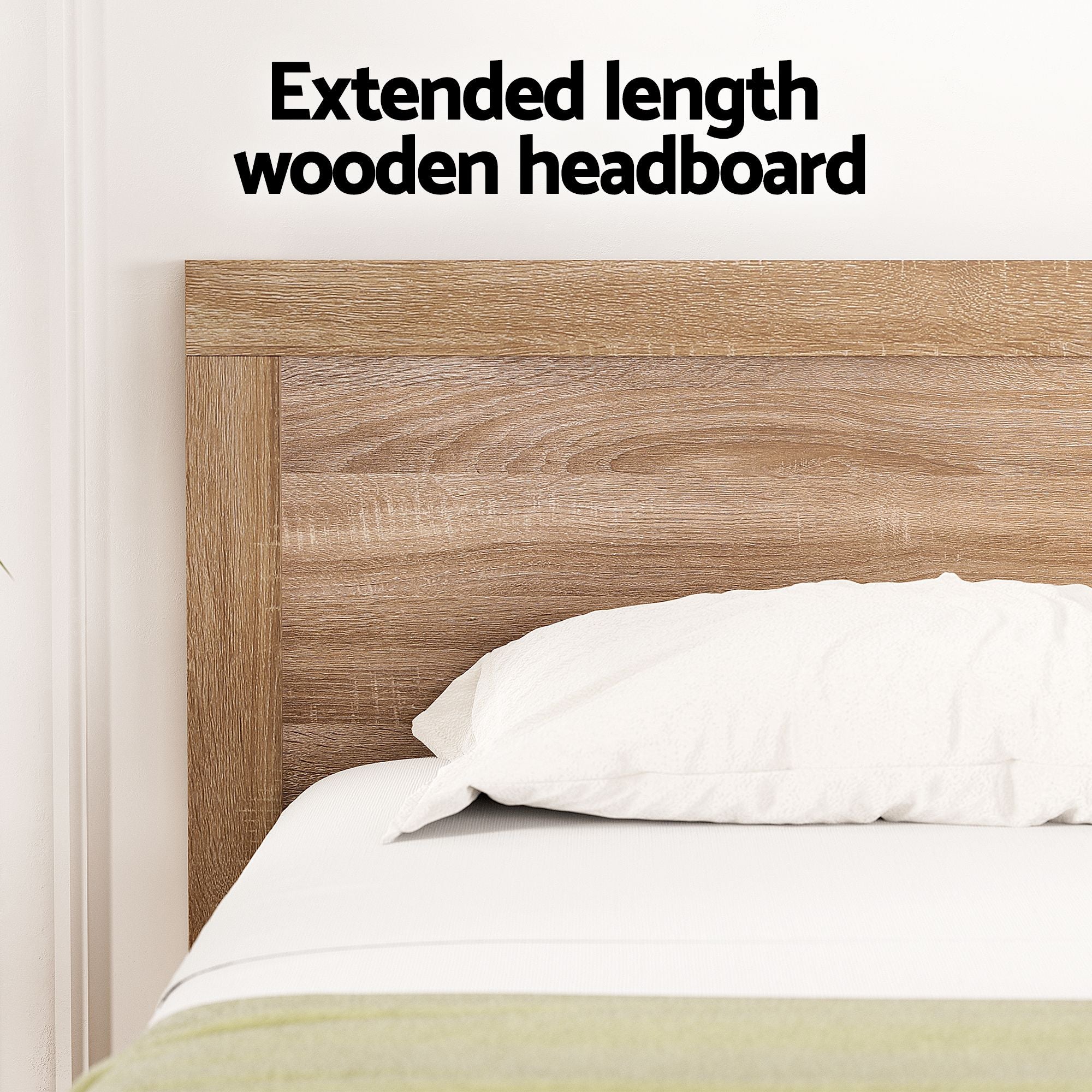 Artiss Single Bed Frame Wooden Bed Base Walnut - Homecoze