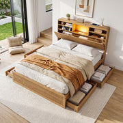Elva (Double) Fluted Storage Bed Frame – Natural