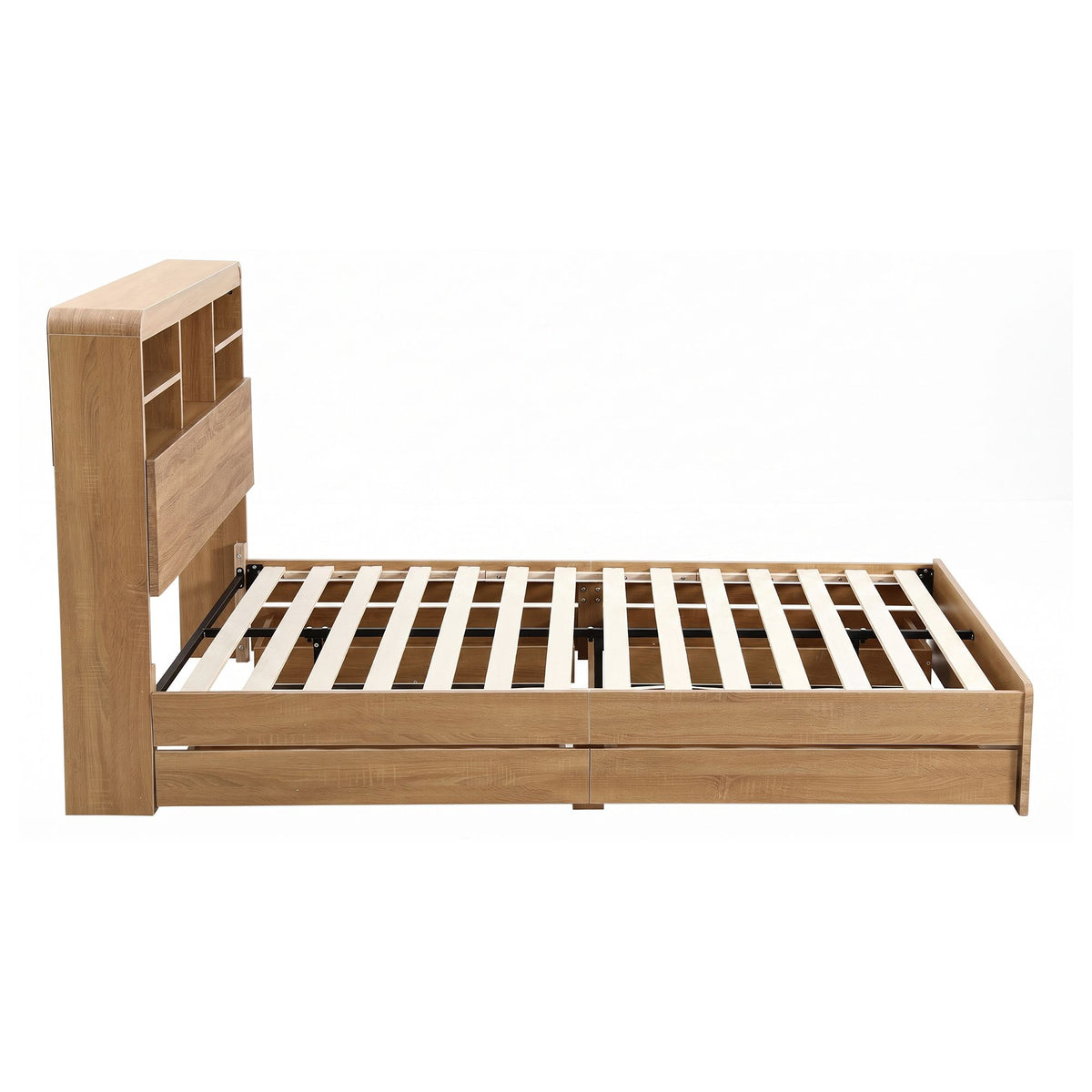 Elva (Double) Fluted Storage Bed Frame – Natural