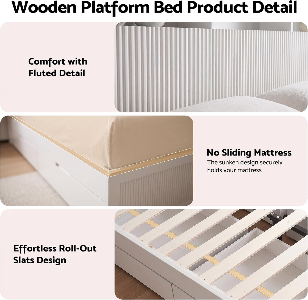 Elva & Ayla (King Single) Bedroom Set – White