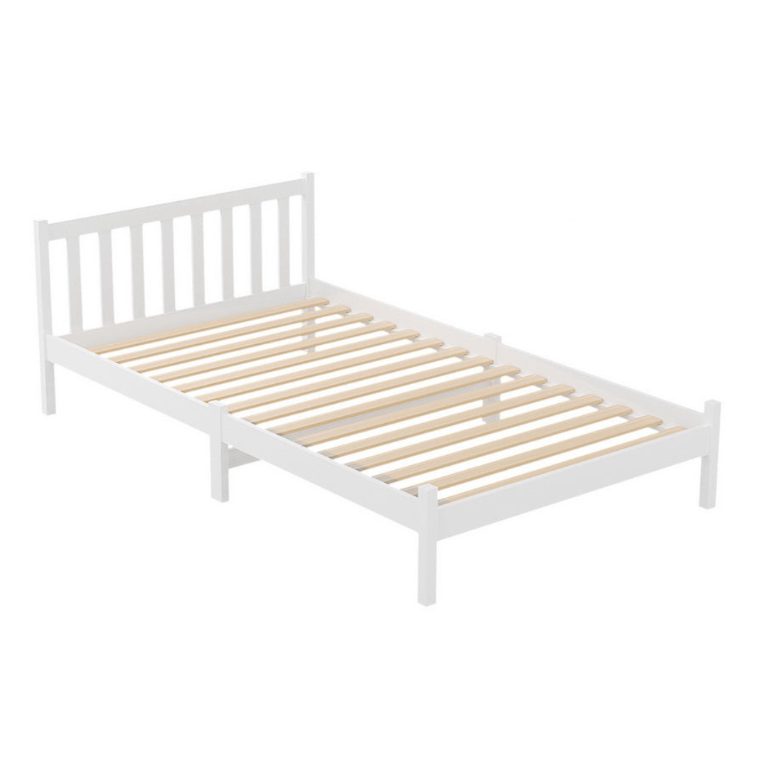 Dayton (King Single) Wooden Bed Frame - White - Homecoze