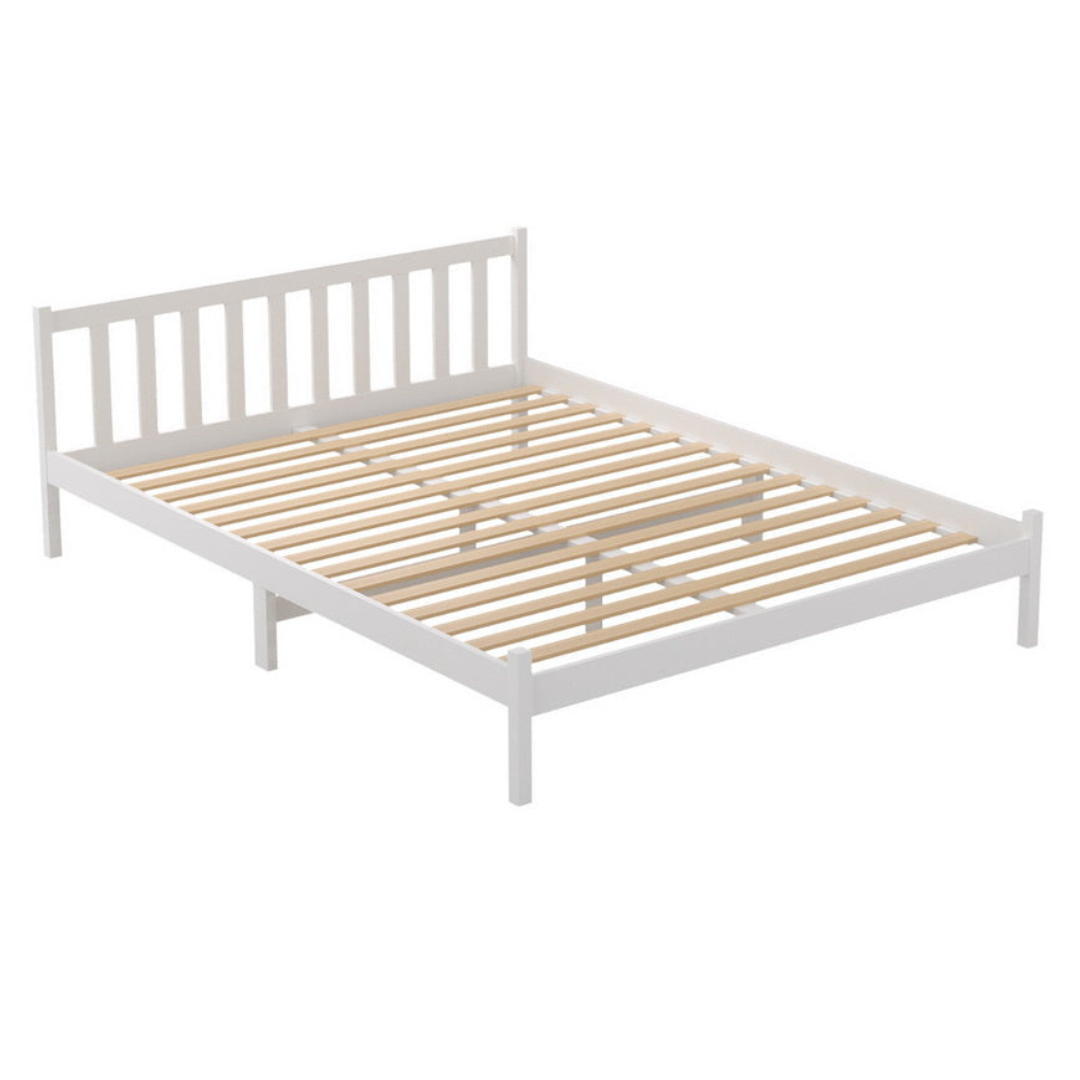 Dayton (Queen) Wooden Bed Frame - White - Homecoze