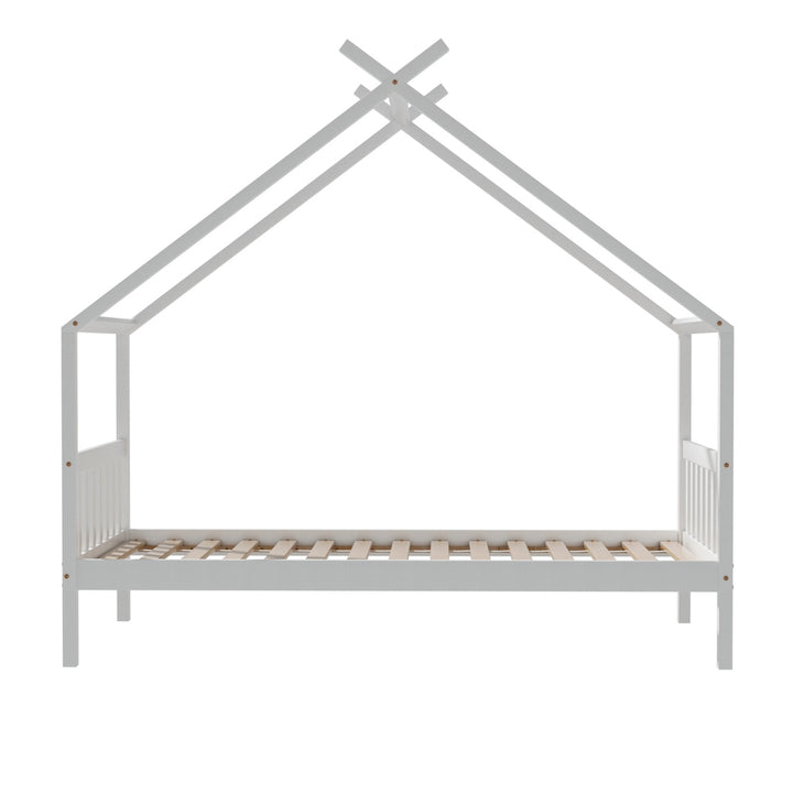 Albie (Single) Kids Wooden Teepee Bed Frame - White - Homecoze