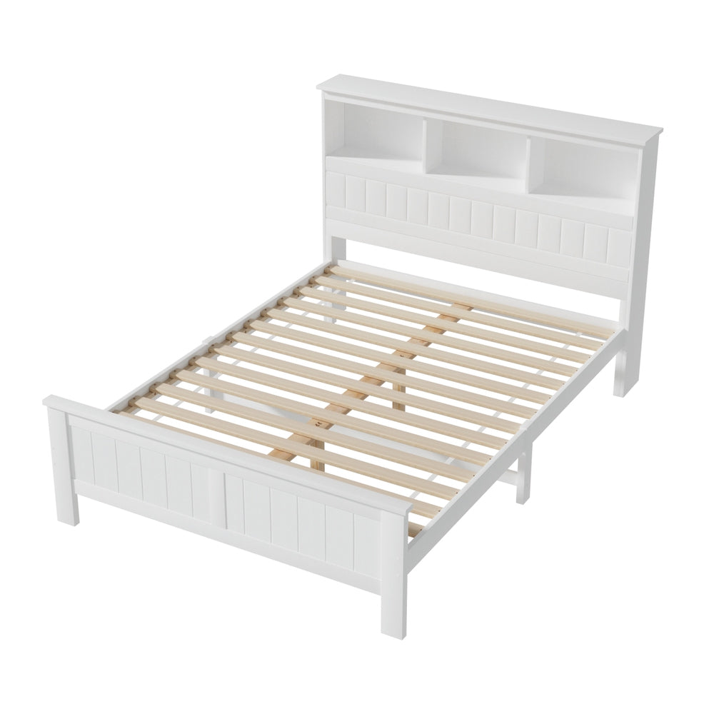 Tate (Double) Bed Frame - White - Homecoze