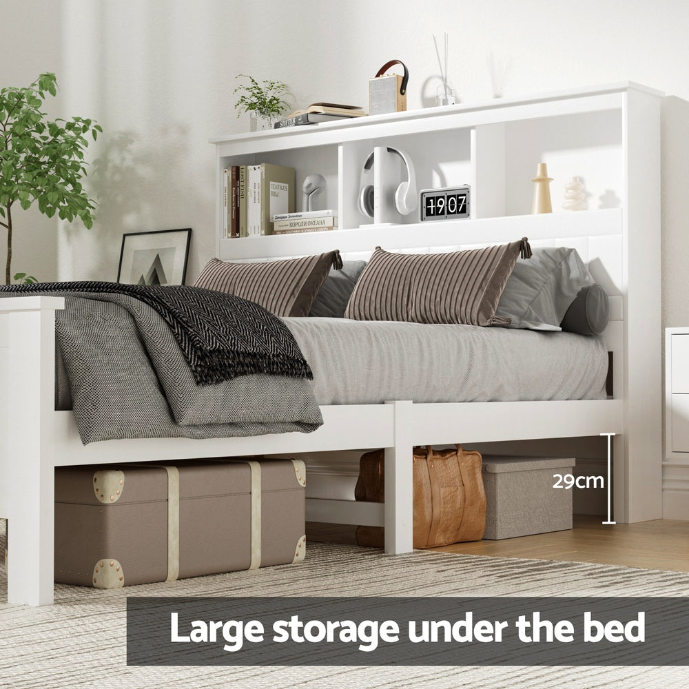 Tate (Double) Bed Frame - White - Homecoze