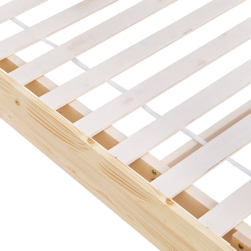 Minneapolis (Queen) Floating Bed Frame - Pine - Homecoze