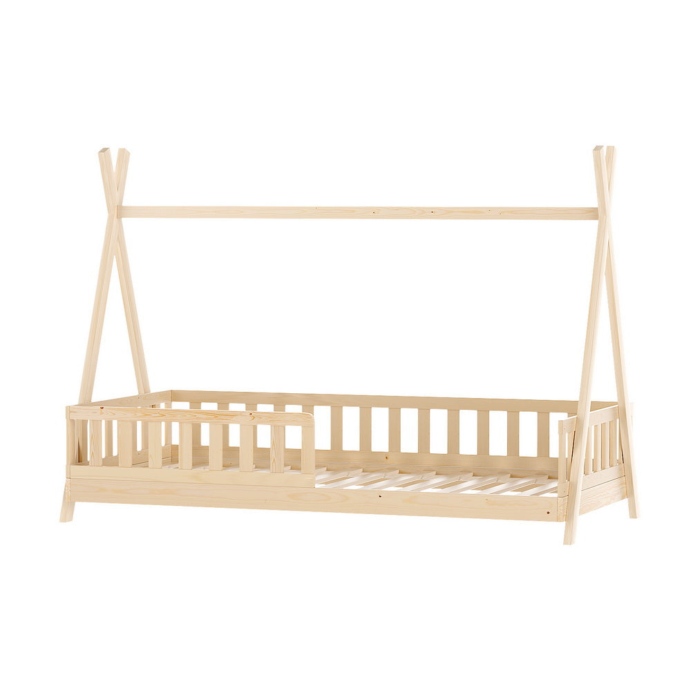 Juno (Single) Kids Wooden Teepee Bed Frame - Oak - Homecoze