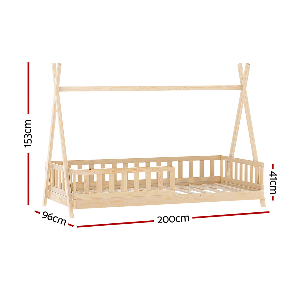 Juno (Single) Kids Wooden Teepee Bed Frame - Oak