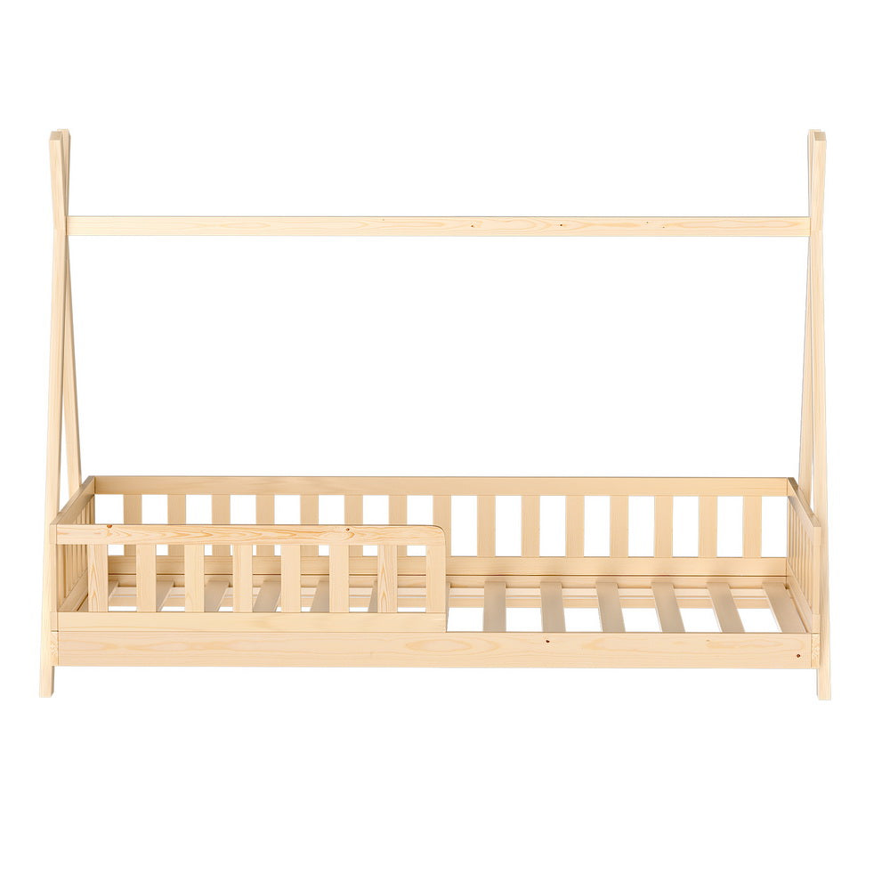 Juno (Single) Kids Wooden Teepee Bed Frame - Oak - Homecoze