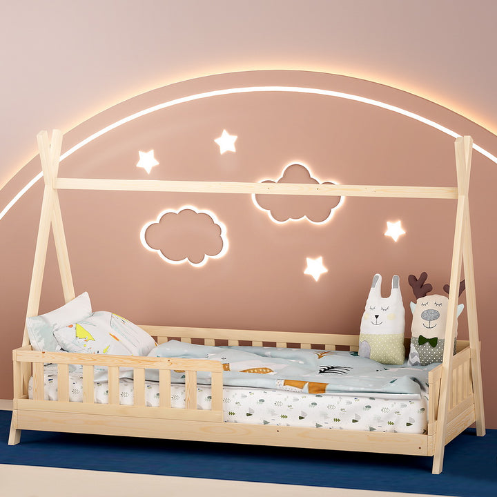 Juno (Single) Kids Wooden Teepee Bed Frame - Oak