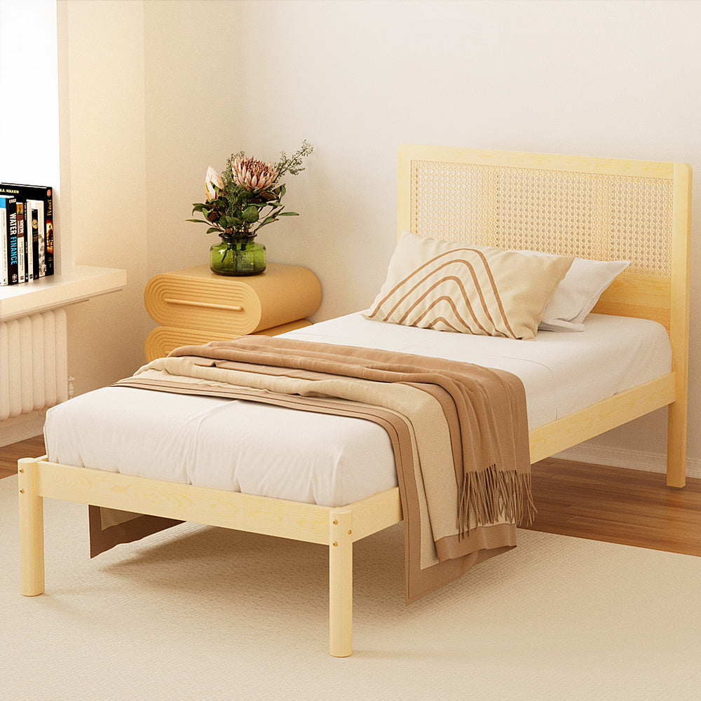 Cheyenne (Single) Rattan Bed Frame - Pine