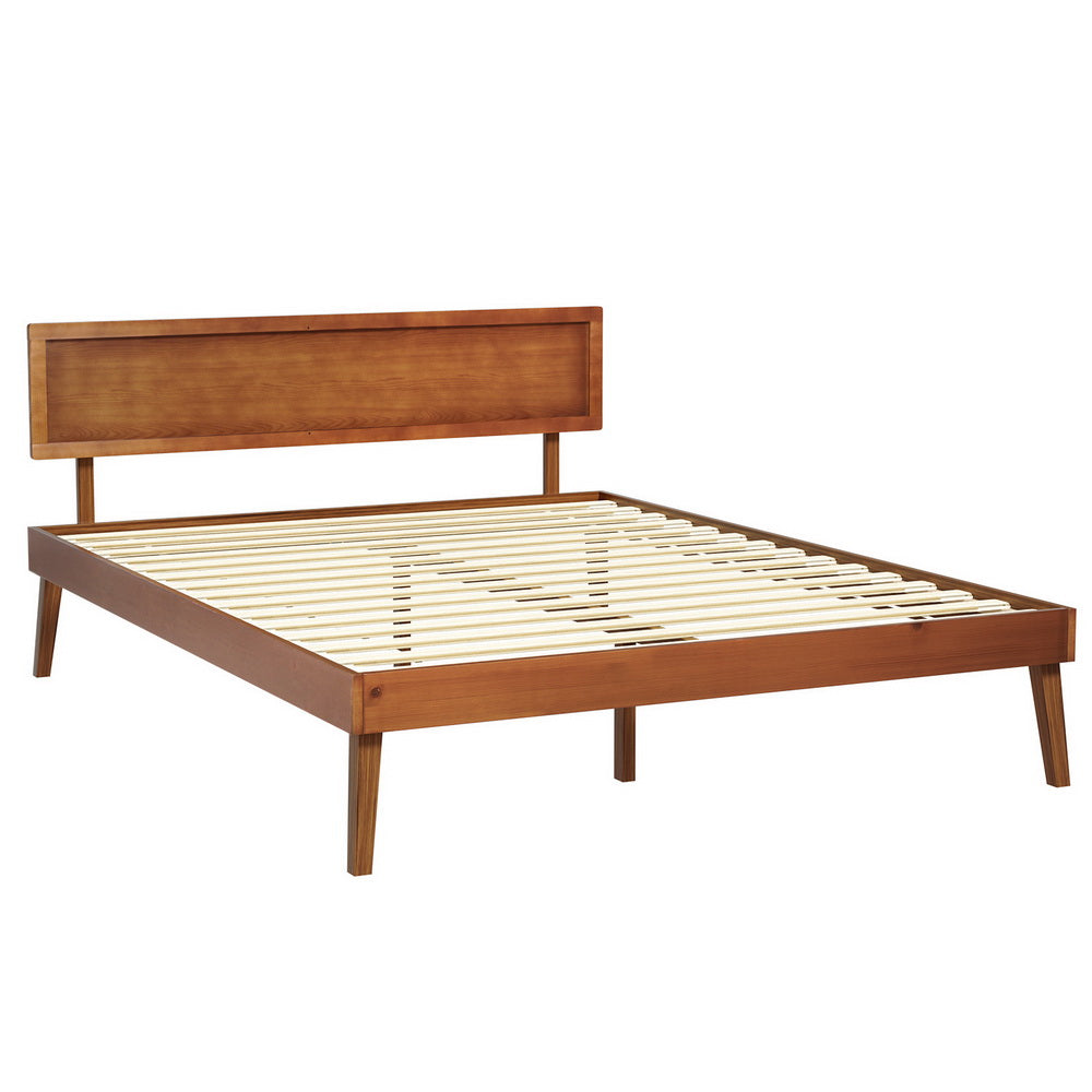 Tulsa (Queen) Pinewood Bed Frame - Walnut