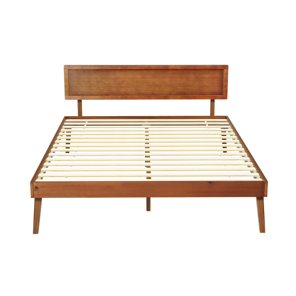 Tulsa (Queen) Pinewood Bed Frame - Walnut