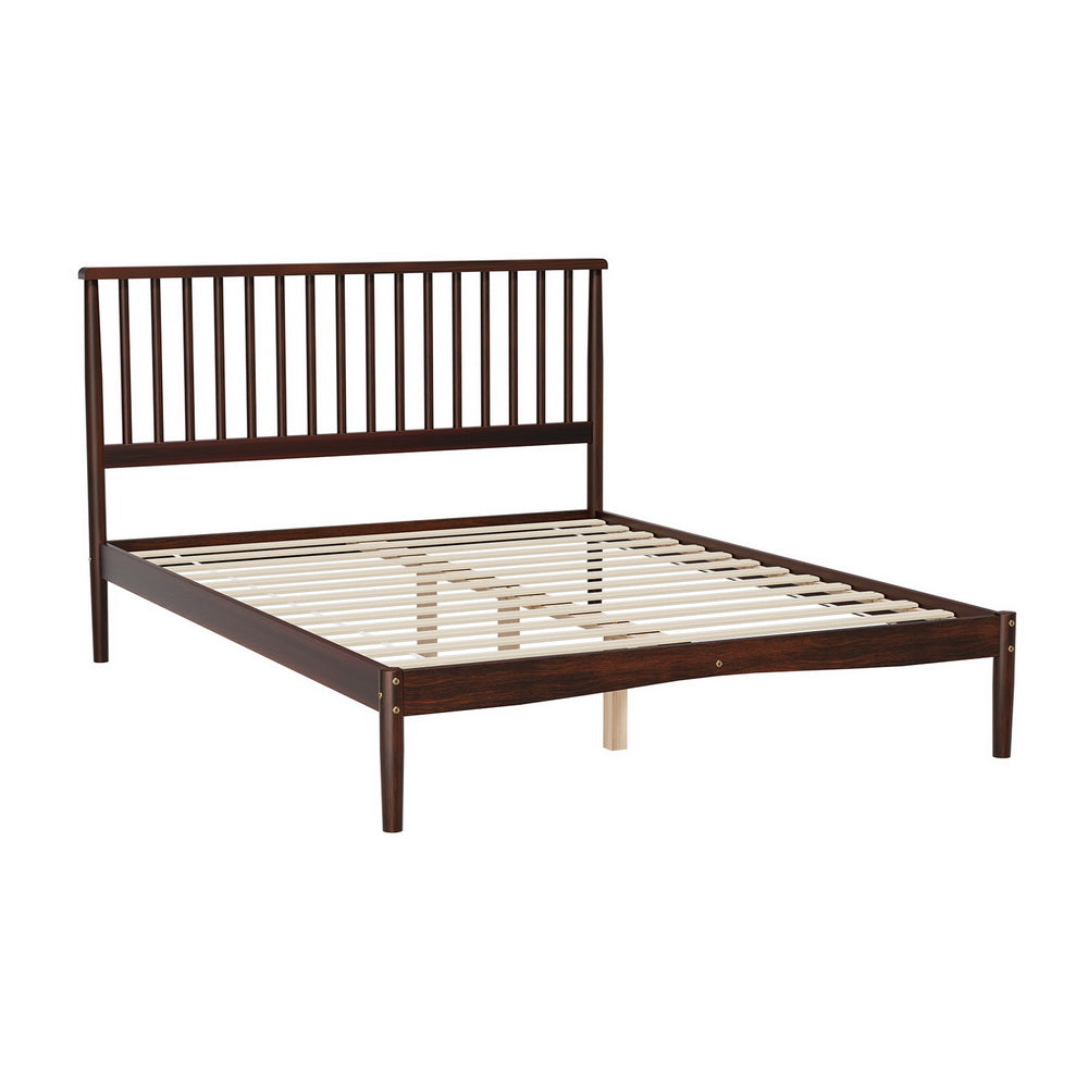 Memphis (Double) Pinewood Bed Frame - Walnut - Homecoze