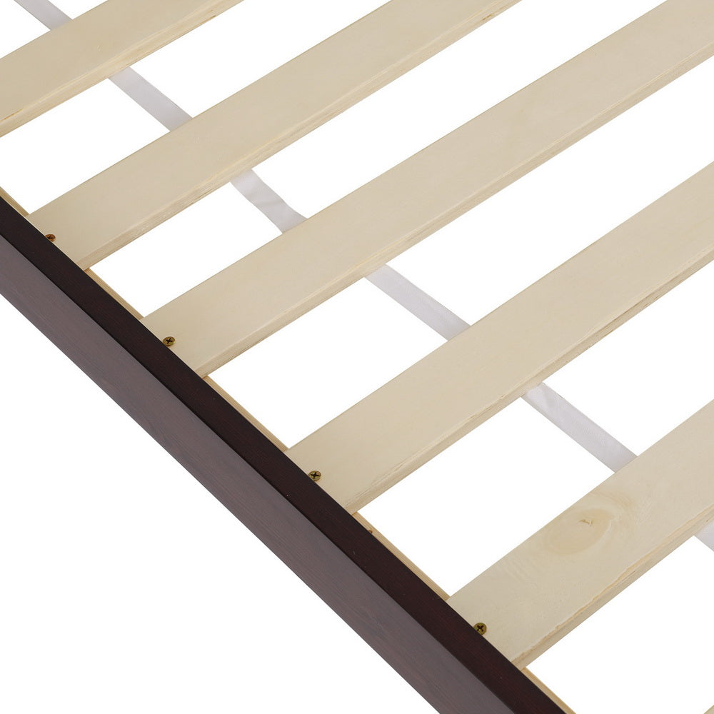Memphis (Double) Pinewood Bed Frame - Walnut - Homecoze