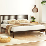 Memphis (King) Pinewood Bed Frame - Walnut - Homecoze
