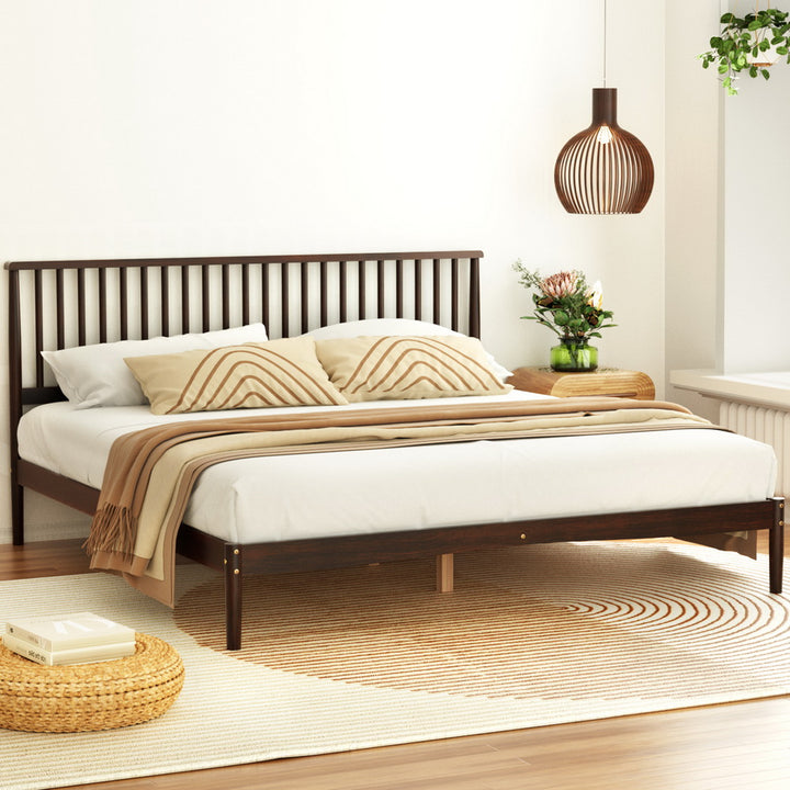 Memphis (King) Pinewood Bed Frame - Walnut